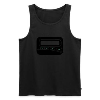 Melder Pager zum selbst gestalten - Männer Premium Bio Tank Top - Schwarz - Vorne - Michal (187cm)
