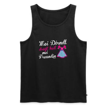 Dirndl drogt Freundin - Männer Premium Bio Tank Top - Schwarz - Vorne - Michal (187cm)
