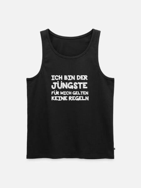 Ich bin der Jüngste - Männer Premium Bio Tank Top - Schwarz
