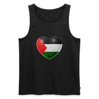 Coeur (Palestine / Palestine) - Débardeur bio Premium Homme - noir - Devant - Michal (187cm)
