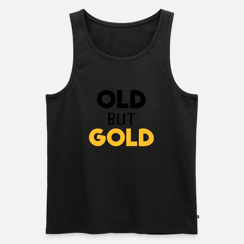 old but gold - Männer Premium Bio Tank Top - Schwarz