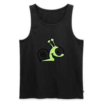 escargot drôle - Débardeur bio Premium Homme - noir - Devant - Michal (187cm)