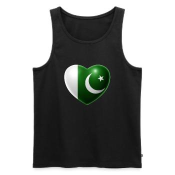 Coeur (Pakistan) - Débardeur bio Premium Homme - noir - Devant - Michal (187cm)