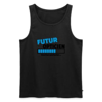 futur opticien - Débardeur bio Premium Homme - noir - Devant - Michal (187cm)