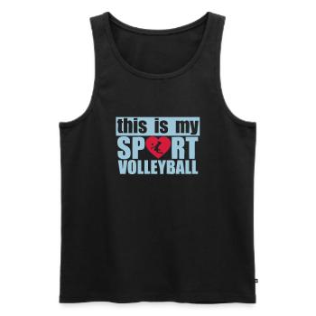 this is my sport love volleyball - Débardeur bio Premium Homme - noir - Devant - Michal (187cm)