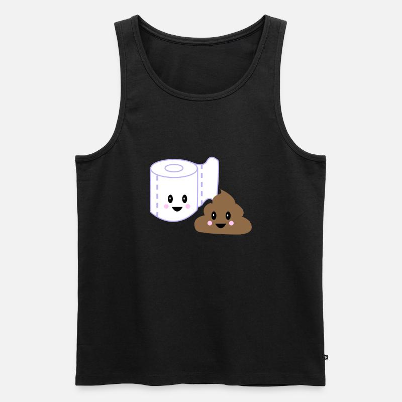 WC kawaii poo - Männer Premium Bio Tank Top - Schwarz
