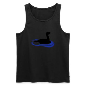 Dinosaure monstre du Loch Ness dans l'eau - Débardeur bio Premium Homme - noir - Devant - AI Model Male 178 light (178cm)