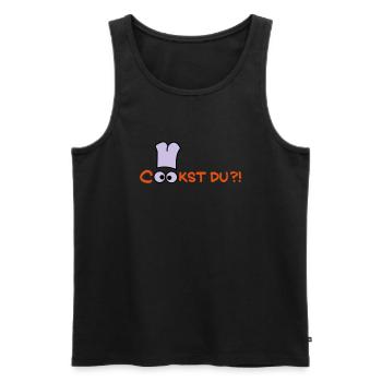 Cook you st? - Men's Premium Organic Tank Top - black - Front - AI Model Male 178 light (178cm)
