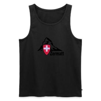 zermatt - Men's Premium Organic Tank Top - black - Front - AI Model Male 178 light (178cm)
