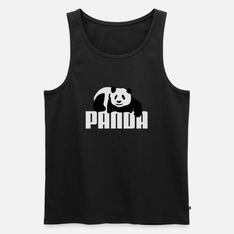 Pandabär - Männer Premium Bio Tank Top - Schwarz