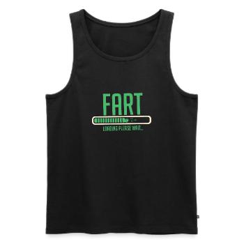 FART LOADING - Men's Premium Organic Tank Top - black - Front - AI Model Male 178 light (178cm)