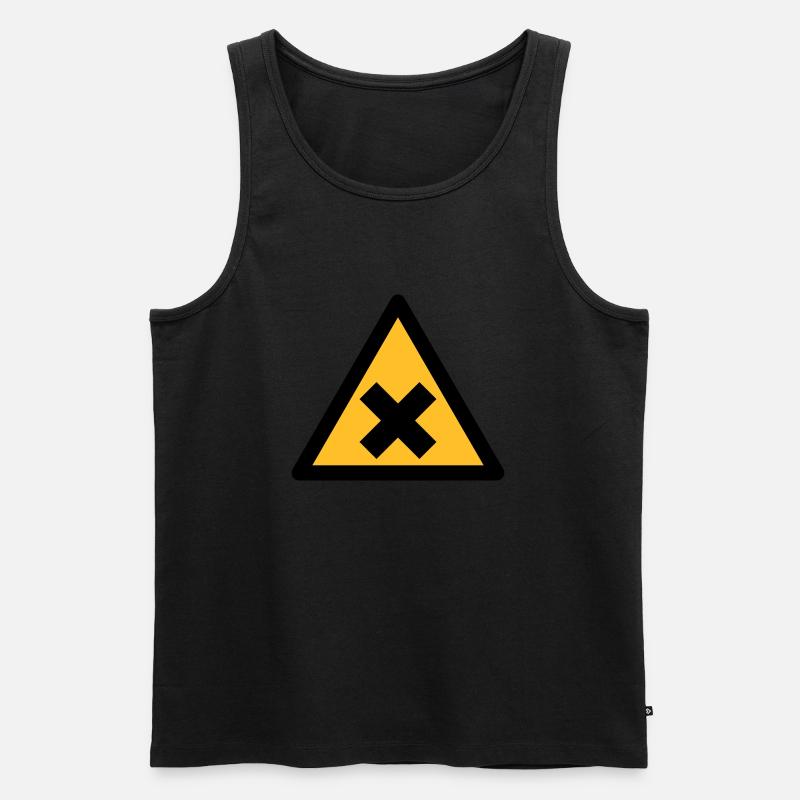 Gefahrensymbol - Schadstoffe (2-farbig) - Männer Premium Bio Tank Top - Schwarz