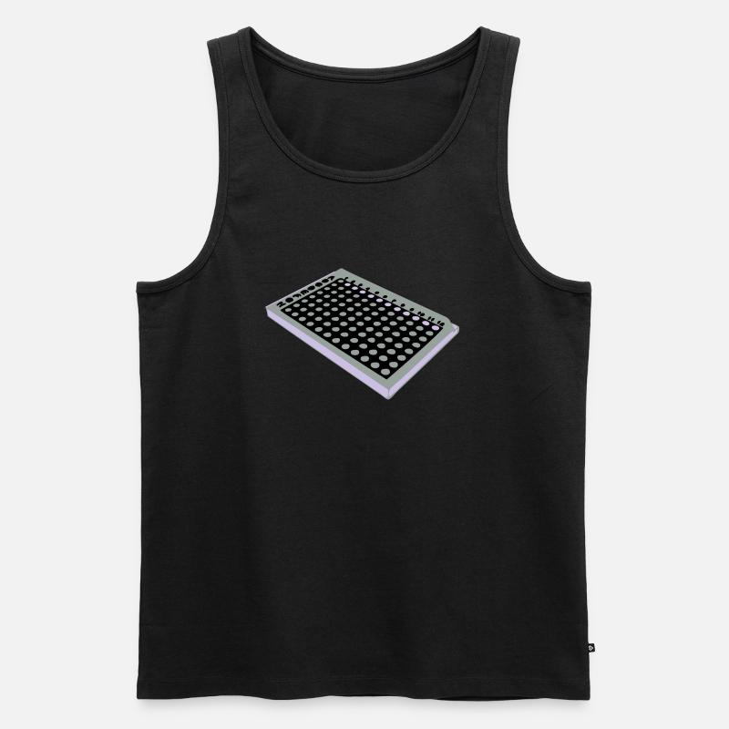 96 Well Plate / 96 perforated plate - Men's Premium Organic Tank Top - black
