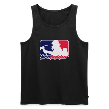 firefighter - Männer Premium Bio Tank Top - Schwarz - Vorne - AI Model Male 178 light (178cm)