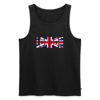 London - Männer Premium Bio Tank Top - Schwarz - Vorne - Michal (187cm)