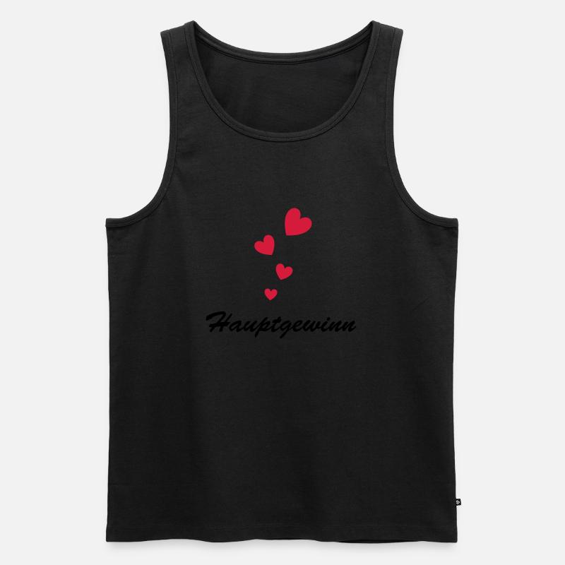 Hauptgewinn - Männer Premium Bio Tank Top - Schwarz