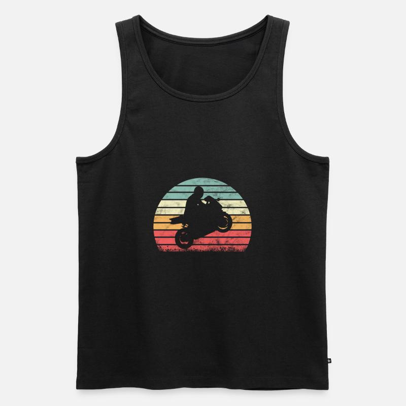 Motorrad Motorradfahrer Retro - Männer Premium Bio Tank Top - Schwarz