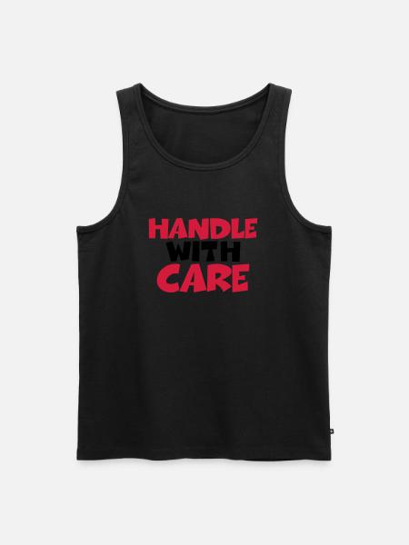Handle with care - Men's Premium Organic Tank Top - black