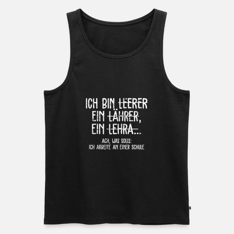 Lehrer Deutsch witziges Geschenk - Männer Premium Bio Tank Top - Schwarz