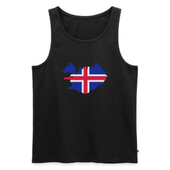 Iceland - Men's Premium Organic Tank Top - black - Front - Michal (187cm)