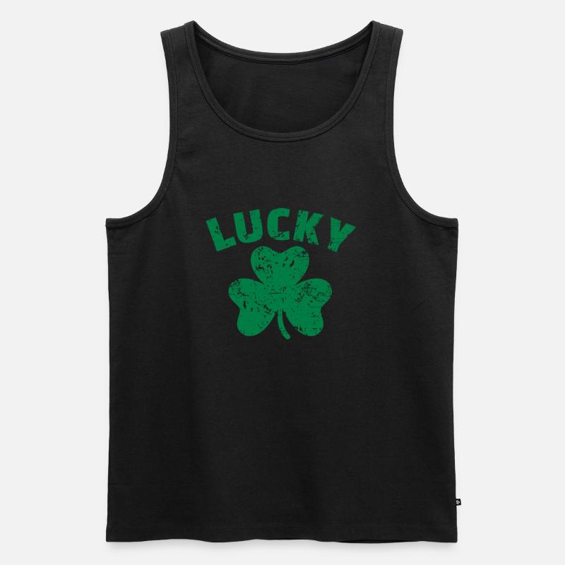 Lucky shamrock - Männer Premium Bio Tank Top - Schwarz