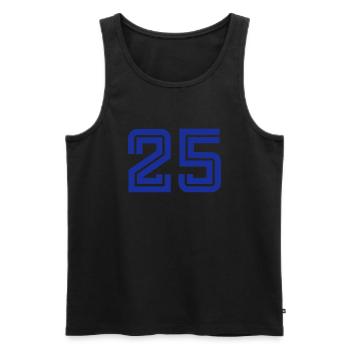 College Numbers, Nummern, Sports Numbers, 25 - Männer Premium Bio Tank Top - Schwarz - Vorne - AI Model Male 178 light (178cm)