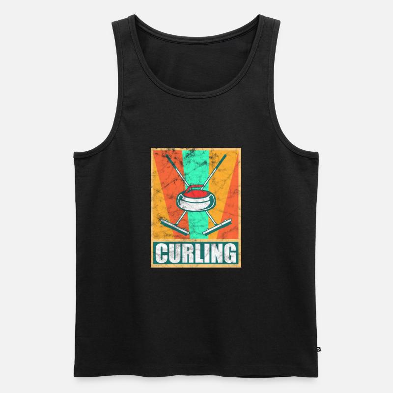 Curling Eisstockschießen Geschenk - Männer Premium Bio Tank Top - Schwarz
