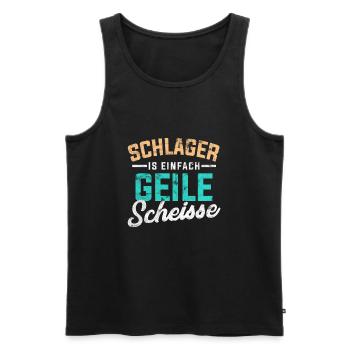 Schlager Popmusik - Männer Premium Bio Tank Top - Schwarz - Vorne - Michal (187cm)