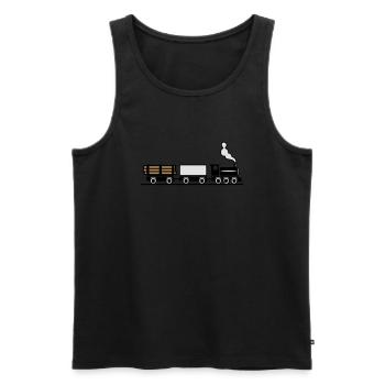 dampflok chemin de fer train de marchandises de jo - Débardeur bio Premium Homme - noir - Devant - AI Model Male 178 light (178cm)