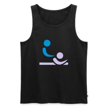 Physiotherapeut - Männer Premium Bio Tank Top - Schwarz - Vorne - AI Model Male 178 light (178cm)