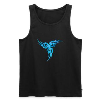 Keltisches Tattoo blau - Männer Premium Bio Tank Top - Schwarz - Vorne - Michal (187cm)