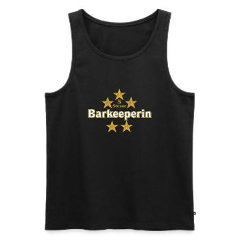 Vom Grafik Designer--- 5 Sterne Barkeeperin - Männer Premium Bio Tank Top - Schwarz - Vorne - Michal (187cm)