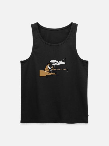 Fishing relax shore - Men's Premium Organic Tank Top - black