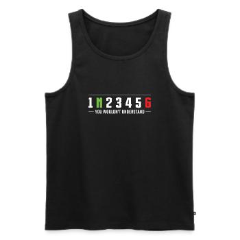 1N23456 You wouldn’t understand Motorcycle gears - Men's Premium Organic Tank Top - black - Front - AI Model Male 178 light (178cm)