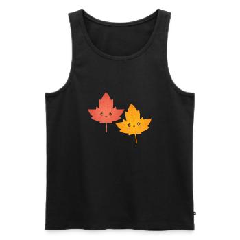 I've Fallen For You - Cute Leaf Love Couple - Männer Premium Bio Tank Top - Schwarz - Vorne - AI Model Male 178 light (178cm)