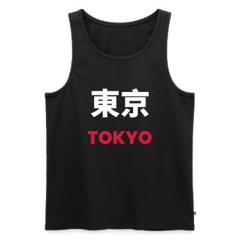 Tokyo 東京 - Japan clothing design - Débardeur bio Premium Homme - noir - Devant - AI Model Male 178 light (178cm)