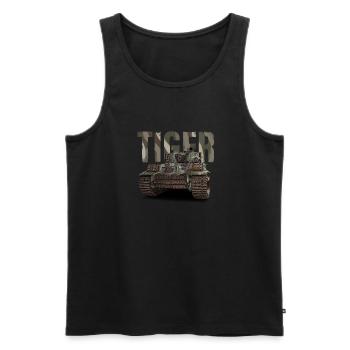 Tiger Illustration - Männer Premium Bio Tank Top - Schwarz - Vorne - AI Model Male 178 light (178cm)