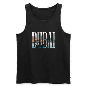 Dubaï, Émirat, Émirats arabes unis - Débardeur bio Premium Homme - noir - Devant - AI Model Male 178 light (178cm)