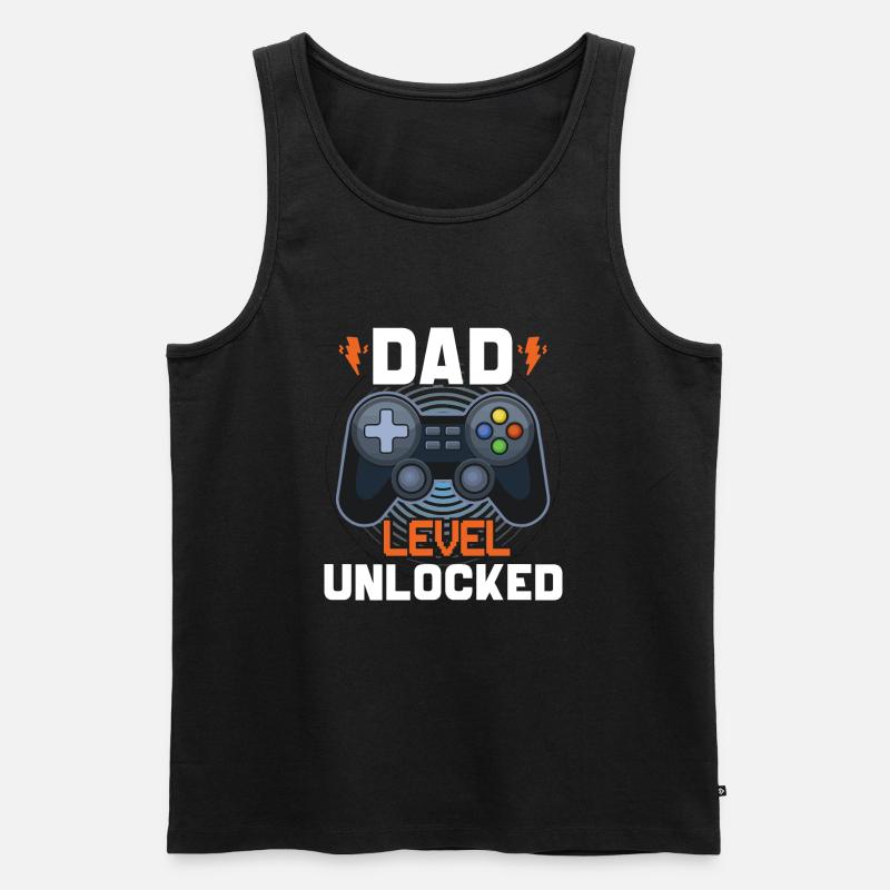 Papa Level freigeschaltet - Männer Premium Bio Tank Top - Schwarz