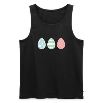 Three Easter eggs - Men's Premium Organic Tank Top - black - Front - AI Model Male 178 light (178cm)