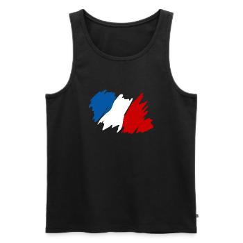 France Drapeau français France Déco - Débardeur bio Premium Homme - noir - Devant - Michal (187cm)
