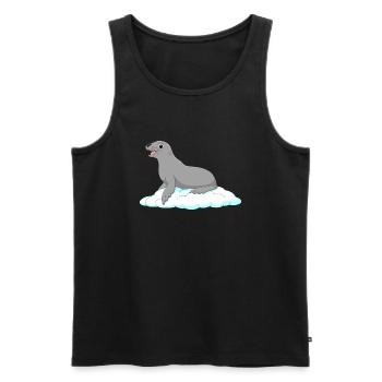 Seal laughing seal lake dog ice floe polar - Men's Premium Organic Tank Top - black - Front - Michal (187cm)