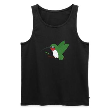 Kolibri - Männer Premium Bio Tank Top - Schwarz - Vorne - AI Model Male 178 light (178cm)