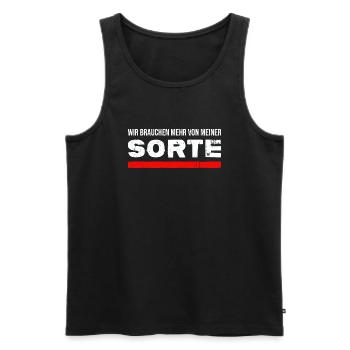Selbstbewusst Selbstironie Spruch Statement Witz - Männer Premium Bio Tank Top - Schwarz - Vorne - Michal (187cm)