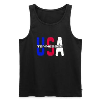 Usa Tennessee Vintage fier citoyen américain - Débardeur bio Premium Homme - noir - Devant - Michal (187cm)