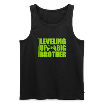 Leveling up big brother - Men's Premium Organic Tank Top - black - Front - AI Model Male 178 light (178cm)