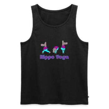Hippo Yoga - Männer Premium Bio Tank Top - Schwarz - Vorne - Michal (187cm)