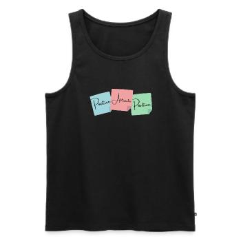 Law of Attraction - Postive Attracts Positive - Men's Premium Organic Tank Top - black - Front - AI Model Male 178 light (178cm)