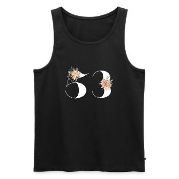 53rd anniversary in bloom (Gift of 53 years) - Men's Premium Organic Tank Top - black - Front - AI Model Male 178 light (178cm)
