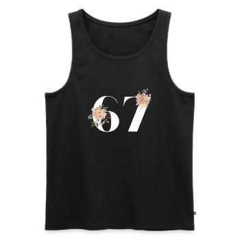 67th Anniversary flowers (Gift of 67 years) - Men's Premium Organic Tank Top - black - Front - AI Model Male 178 light (178cm)